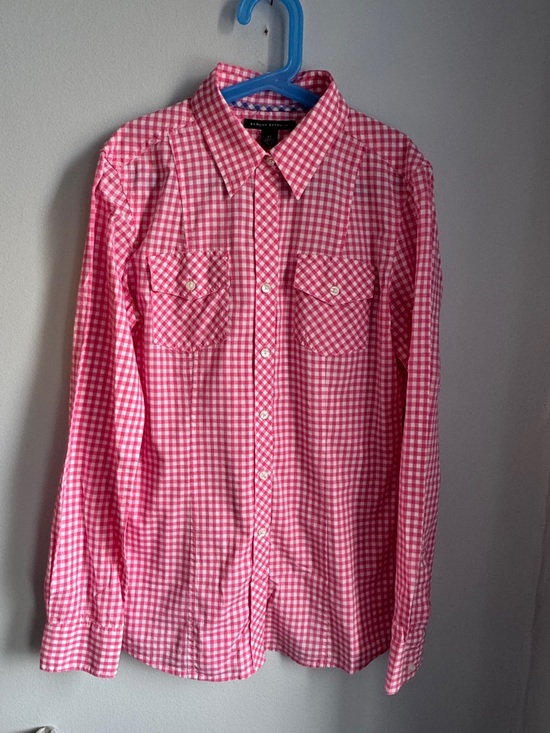 Banana Republic Pink and White Gingham Button-Down Shirt XS - Picture 2 of 3